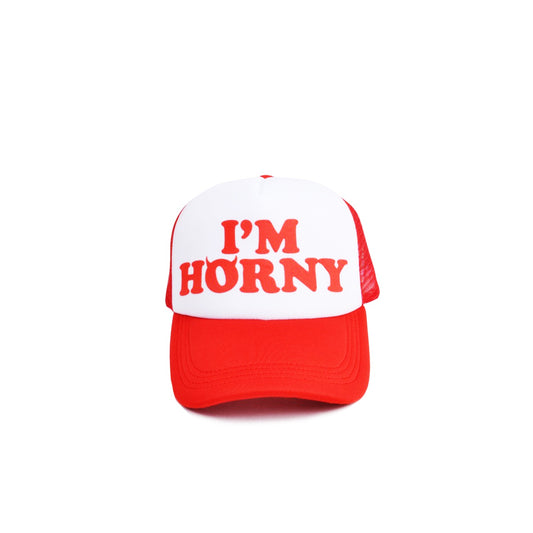 I'm Horny Trucker Hat Red