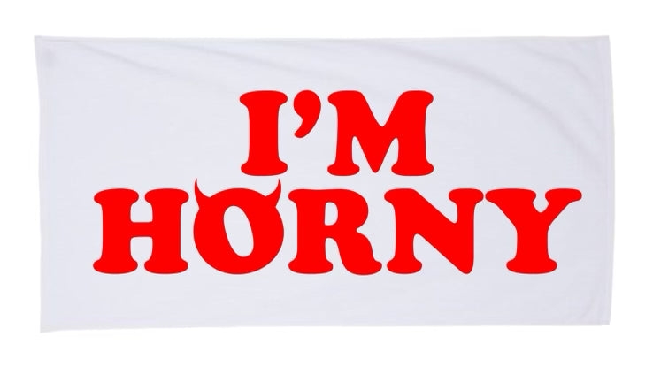 I'm Horny Beach Towel